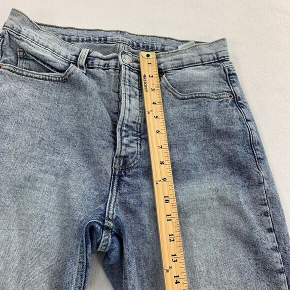 Old Navy Extra High Rise Sky-Hi Straight Leg Jeans 10 Womens Light Blue Denim L - Picture 6 of 8